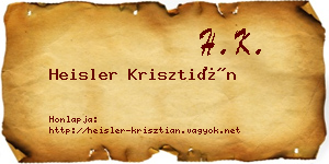 Heisler Krisztián névjegykártya